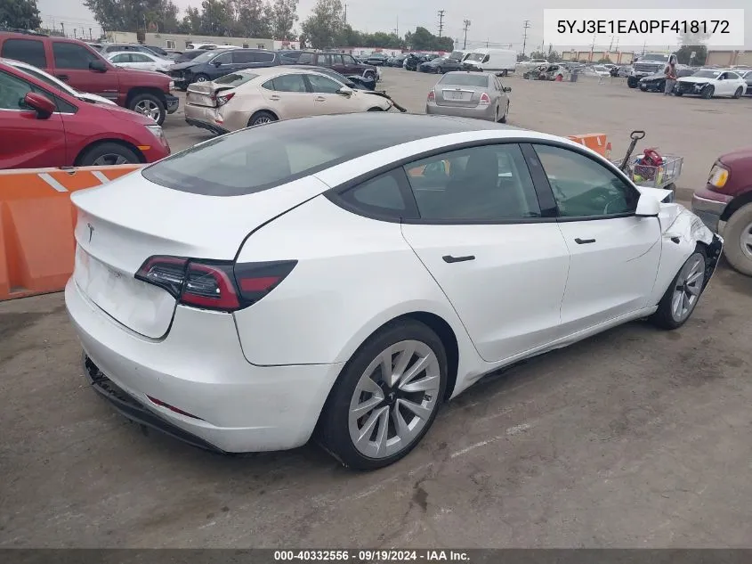 5YJ3E1EA0PF418172 2023 Tesla Model 3 Rear-Wheel Drive