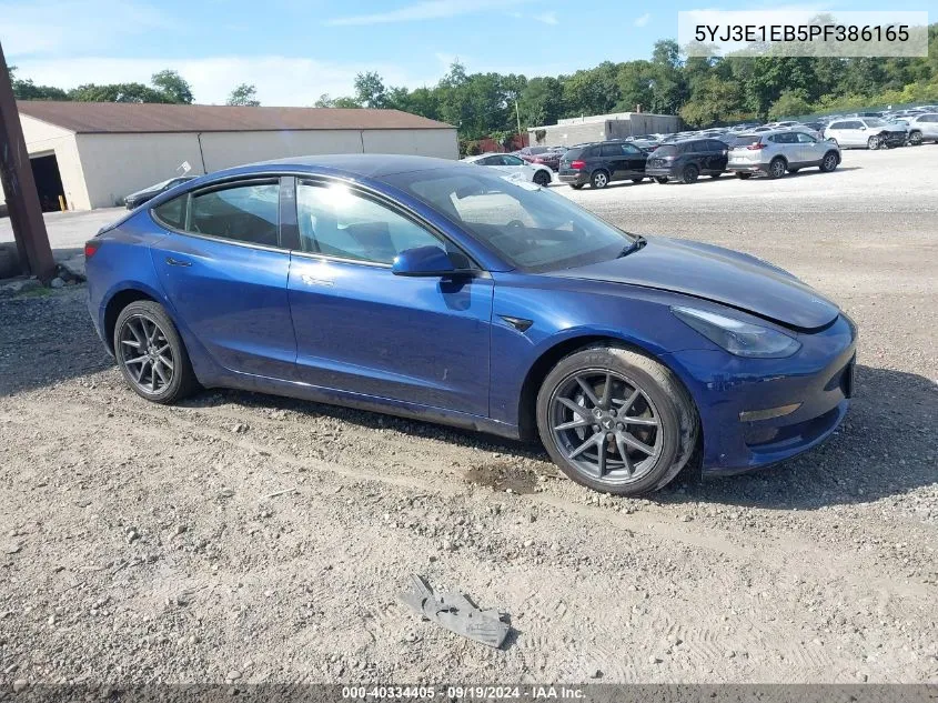 2023 Tesla Model 3 Long Range Dual Motor All-Wheel Drive VIN: 5YJ3E1EB5PF386165 Lot: 40334405