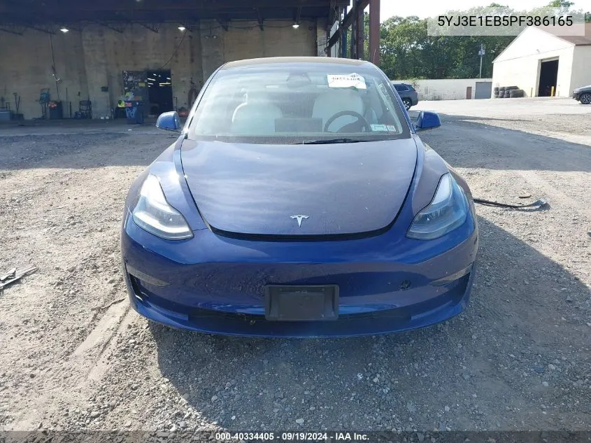 2023 Tesla Model 3 Long Range Dual Motor All-Wheel Drive VIN: 5YJ3E1EB5PF386165 Lot: 40334405