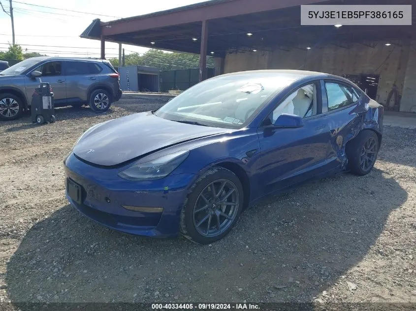 2023 Tesla Model 3 Long Range Dual Motor All-Wheel Drive VIN: 5YJ3E1EB5PF386165 Lot: 40334405