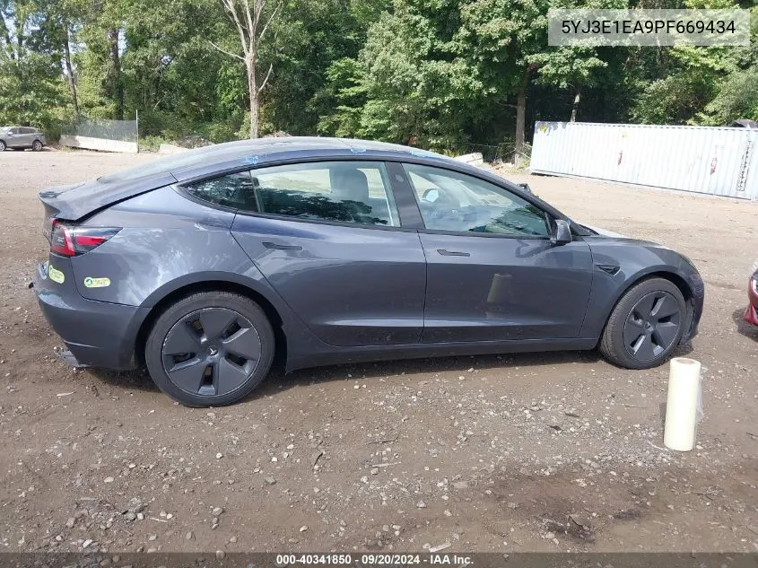 2023 Tesla Model 3 Rear-Wheel Drive VIN: 5YJ3E1EA9PF669434 Lot: 40341850