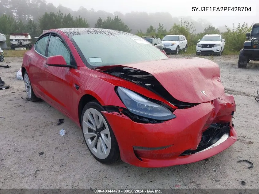 2023 Tesla Model 3 Rear-Wheel Drive VIN: 5YJ3E1EA2PF428704 Lot: 40344473