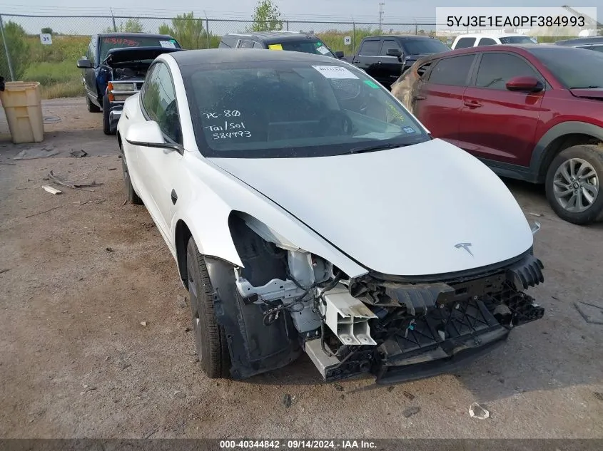 2023 Tesla Model 3 Rear-Wheel Drive VIN: 5YJ3E1EA0PF384993 Lot: 40344842