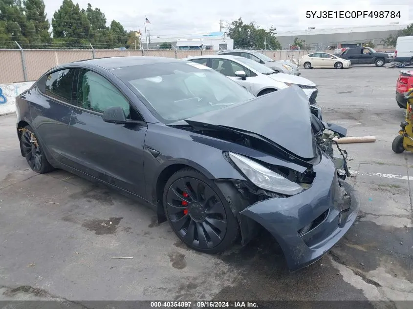 2023 Tesla Model 3 Performance Dual Motor All-Wheel Drive VIN: 5YJ3E1EC0PF498784 Lot: 40354897