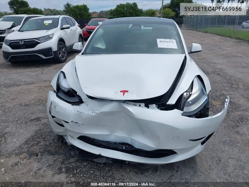 2023 Tesla Model 3 Performance Dual Motor All-Wheel Drive VIN: 5YJ3E1EC4PF669956 Lot: 40364116