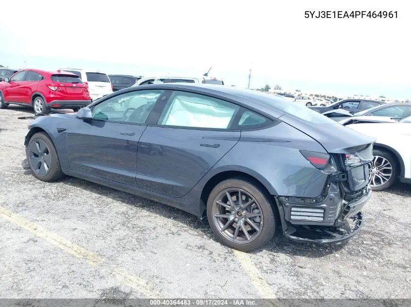 5YJ3E1EA4PF464961 2023 Tesla Model 3 Rear-Wheel Drive