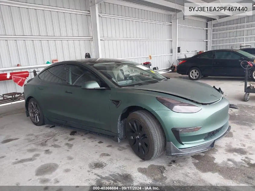 2023 Tesla Model 3 VIN: 5YJ3E1EA2PF467440 Lot: 40366884