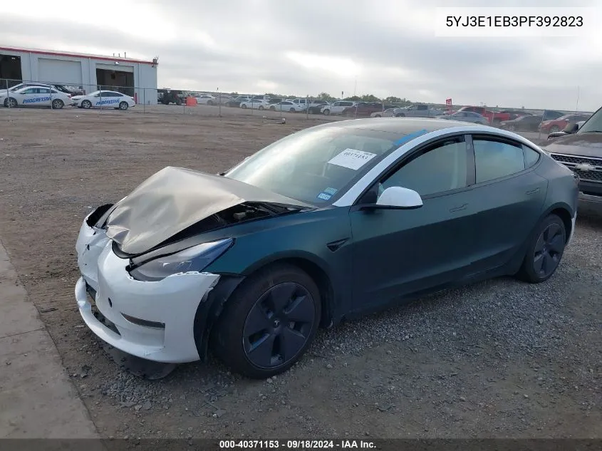 2023 Tesla Model 3 Long Range Dual Motor All-Wheel Drive VIN: 5YJ3E1EB3PF392823 Lot: 40765891