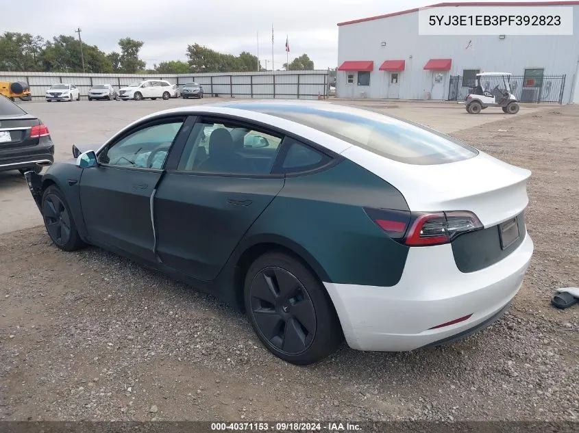 2023 Tesla Model 3 Long Range Dual Motor All-Wheel Drive VIN: 5YJ3E1EB3PF392823 Lot: 40765891