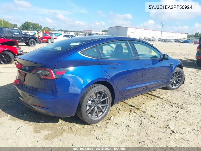 5YJ3E1EA2PF569241 2023 Tesla Model 3 Rear-Wheel Drive