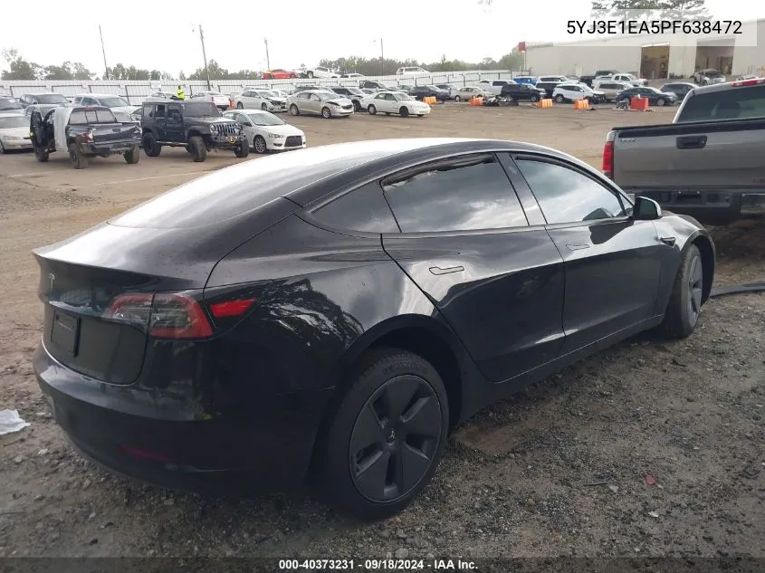 2023 Tesla Model 3 Rear-Wheel Drive VIN: 5YJ3E1EA5PF638472 Lot: 40373231