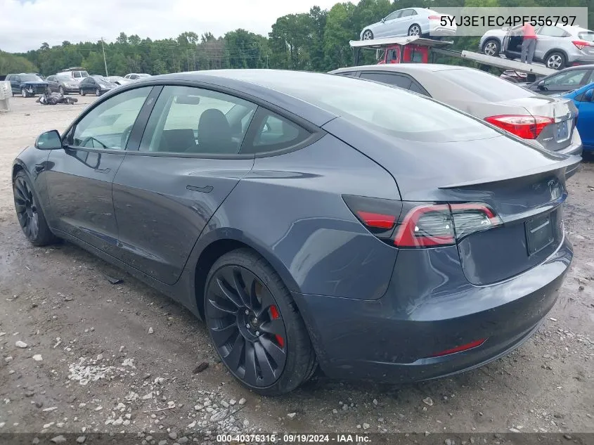 2023 Tesla Model 3 Performance Dual Motor All-Wheel Drive VIN: 5YJ3E1EC4PF556797 Lot: 40376315