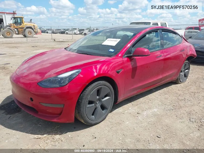 2023 Tesla Model 3 Rear-Wheel Drive VIN: 5YJ3E1EA9PF570256 Lot: 40380980