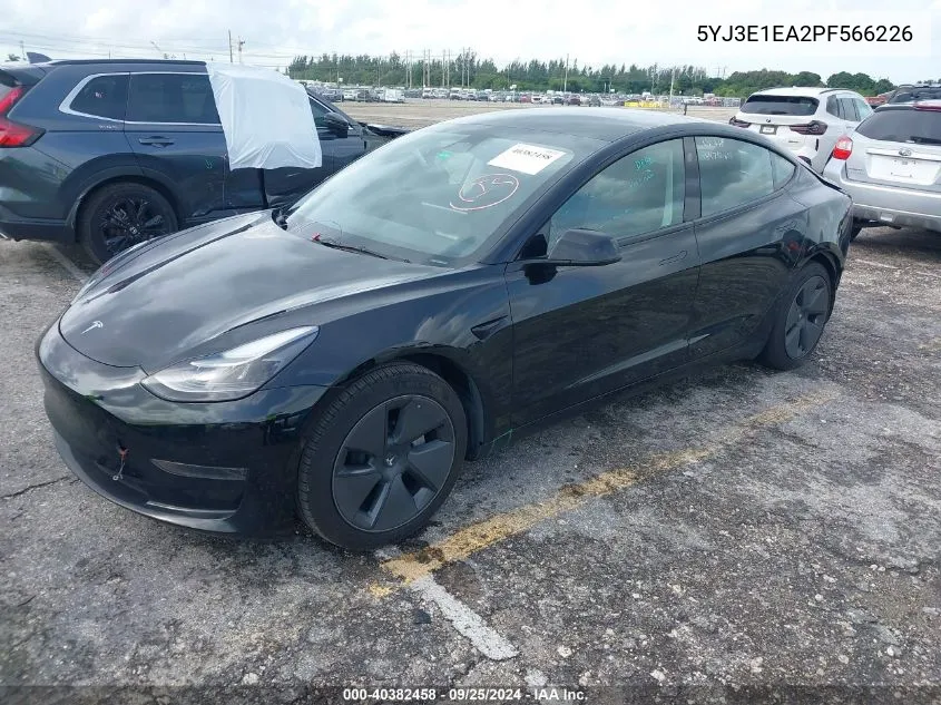 2023 Tesla Model 3 Rear-Wheel Drive VIN: 5YJ3E1EA2PF566226 Lot: 40382458