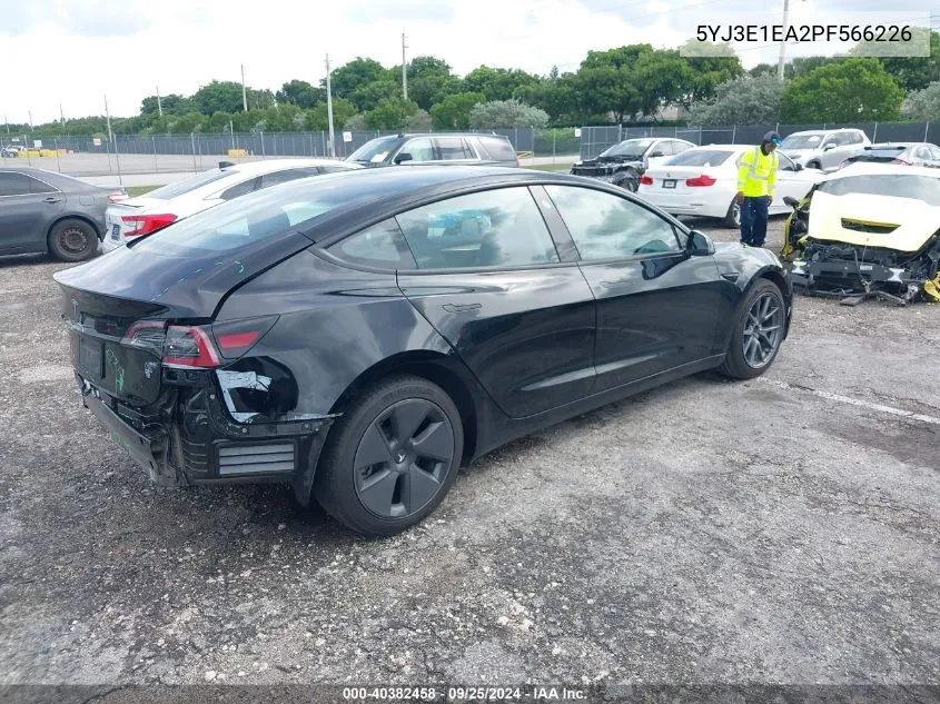 2023 Tesla Model 3 Rear-Wheel Drive VIN: 5YJ3E1EA2PF566226 Lot: 40382458