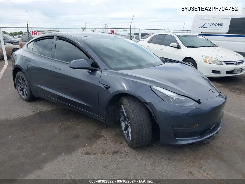 5YJ3E1EA2PF704752 2023 Tesla Model 3 Rear-Wheel Drive