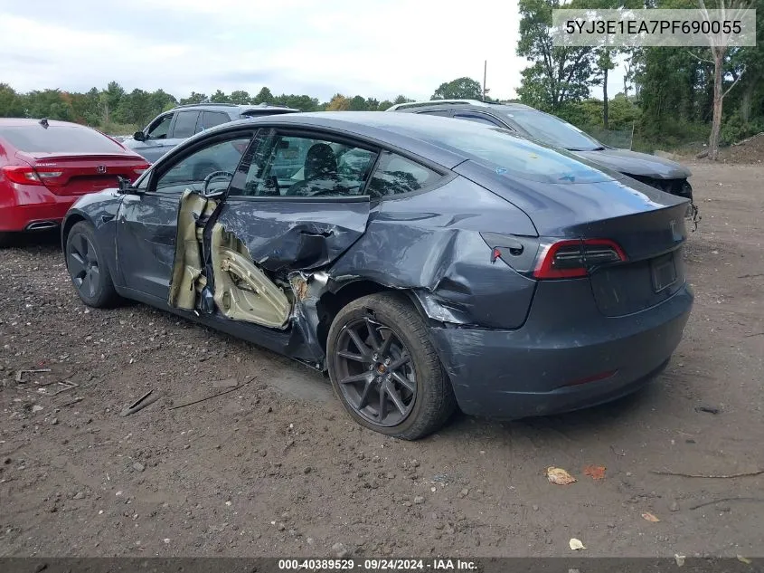 5YJ3E1EA7PF690055 2023 Tesla Model 3 Rear-Wheel Drive