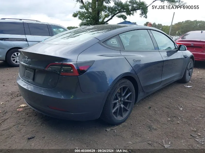 2023 Tesla Model 3 Rear-Wheel Drive VIN: 5YJ3E1EA7PF690055 Lot: 40389529