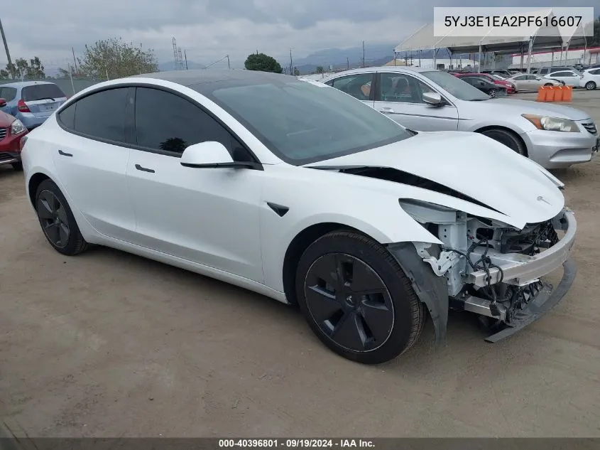 2023 Tesla Model 3 Rear-Wheel Drive VIN: 5YJ3E1EA2PF616607 Lot: 40396801