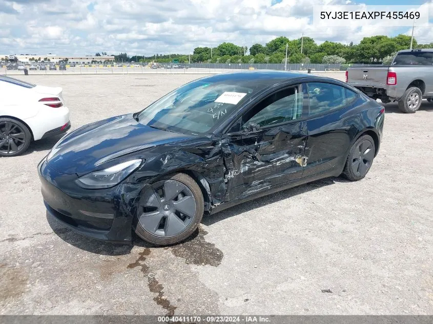 2023 Tesla Model 3 Rear-Wheel Drive VIN: 5YJ3E1EAXPF455469 Lot: 40411170