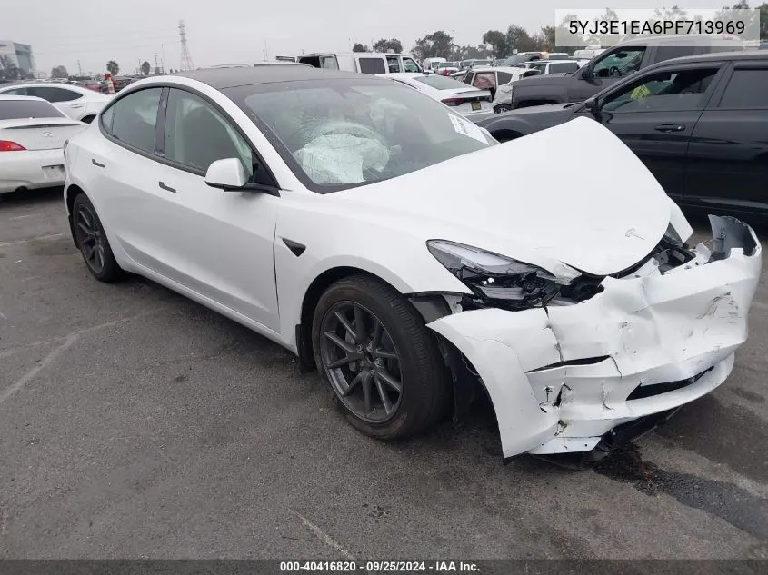 2023 Tesla Model 3 Rear-Wheel Drive VIN: 5YJ3E1EA6PF713969 Lot: 40416820