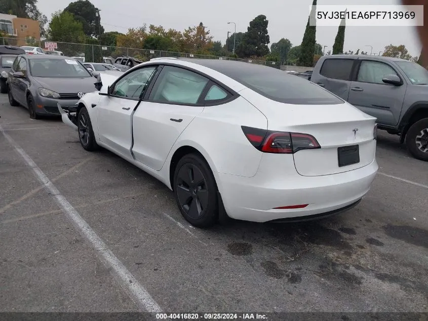 2023 Tesla Model 3 Rear-Wheel Drive VIN: 5YJ3E1EA6PF713969 Lot: 40416820