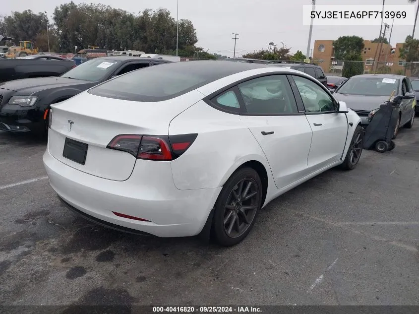 2023 Tesla Model 3 Rear-Wheel Drive VIN: 5YJ3E1EA6PF713969 Lot: 40416820