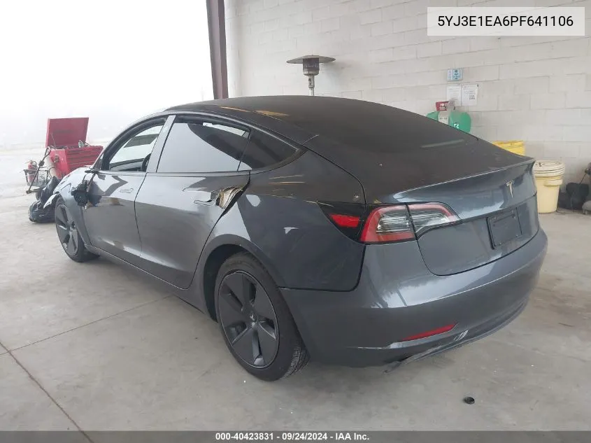 2023 Tesla Model 3 VIN: 5YJ3E1EA6PF641106 Lot: 40423831