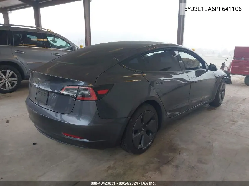 2023 Tesla Model 3 VIN: 5YJ3E1EA6PF641106 Lot: 40423831