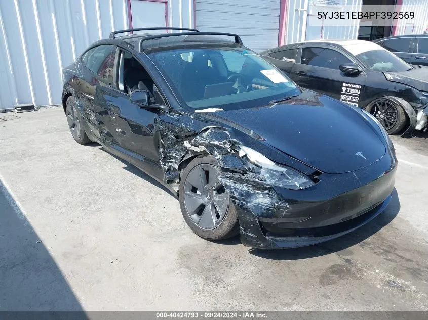 2023 Tesla Model 3 Long Range Dual Motor All-Wheel Drive VIN: 5YJ3E1EB4PF392569 Lot: 40424793