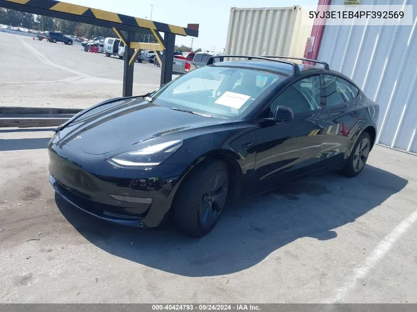 2023 Tesla Model 3 Long Range Dual Motor All-Wheel Drive VIN: 5YJ3E1EB4PF392569 Lot: 40424793