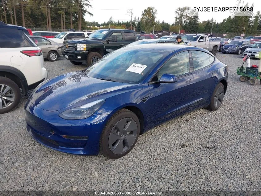 5YJ3E1EA8PF715688 2023 Tesla Model 3 Rear-Wheel Drive