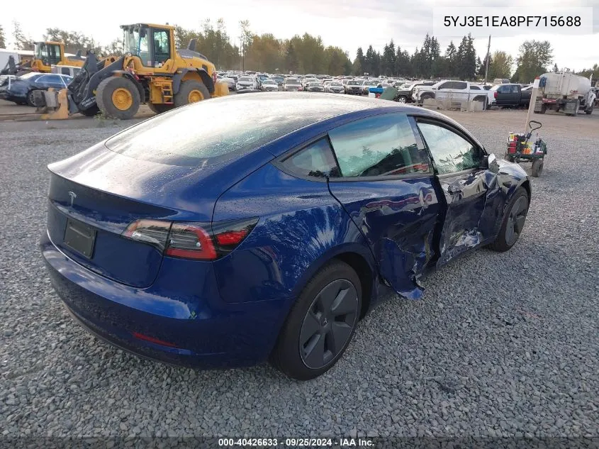 5YJ3E1EA8PF715688 2023 Tesla Model 3 Rear-Wheel Drive