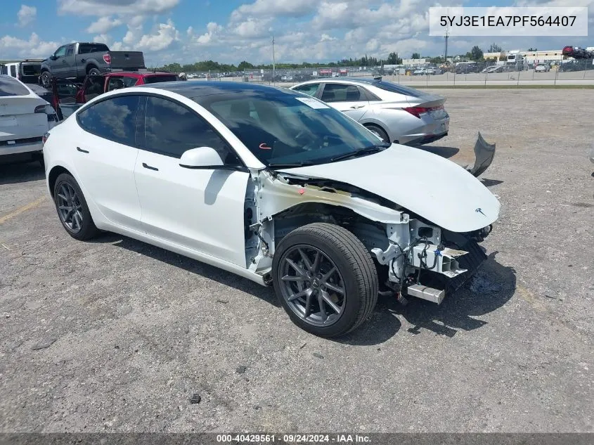 5YJ3E1EA7PF564407 2023 Tesla Model 3 Rear-Wheel Drive