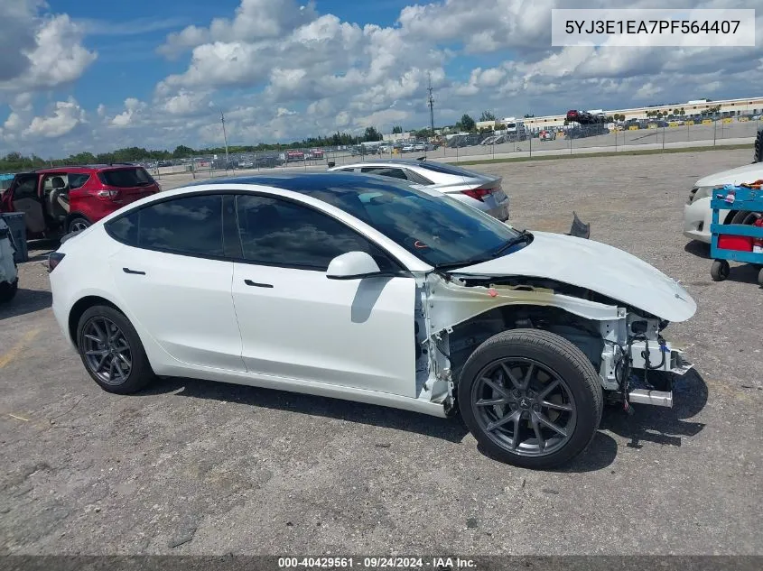 5YJ3E1EA7PF564407 2023 Tesla Model 3 Rear-Wheel Drive