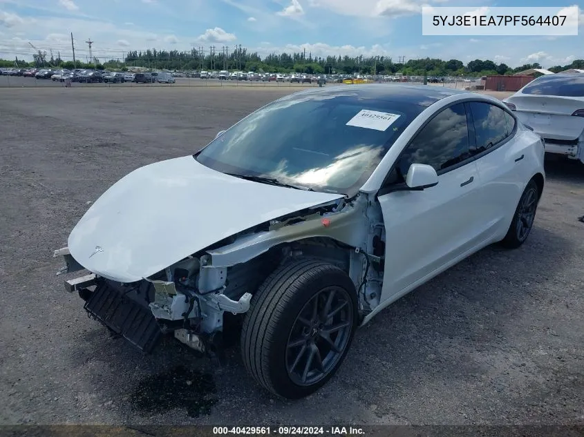 5YJ3E1EA7PF564407 2023 Tesla Model 3 Rear-Wheel Drive