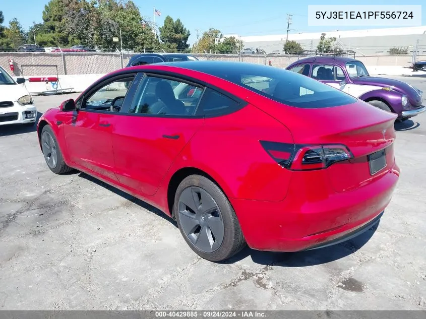 2023 Tesla Model 3 Rear-Wheel Drive VIN: 5YJ3E1EA1PF556724 Lot: 40429885