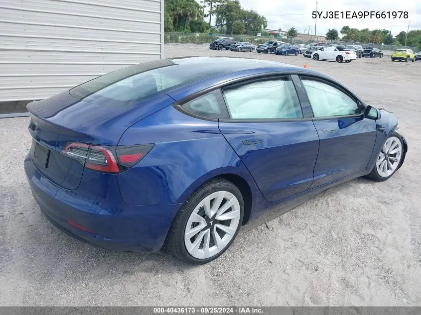 2023 Tesla Model 3 Rear-Wheel Drive VIN: 5YJ3E1EA9PF661978 Lot: 40436173