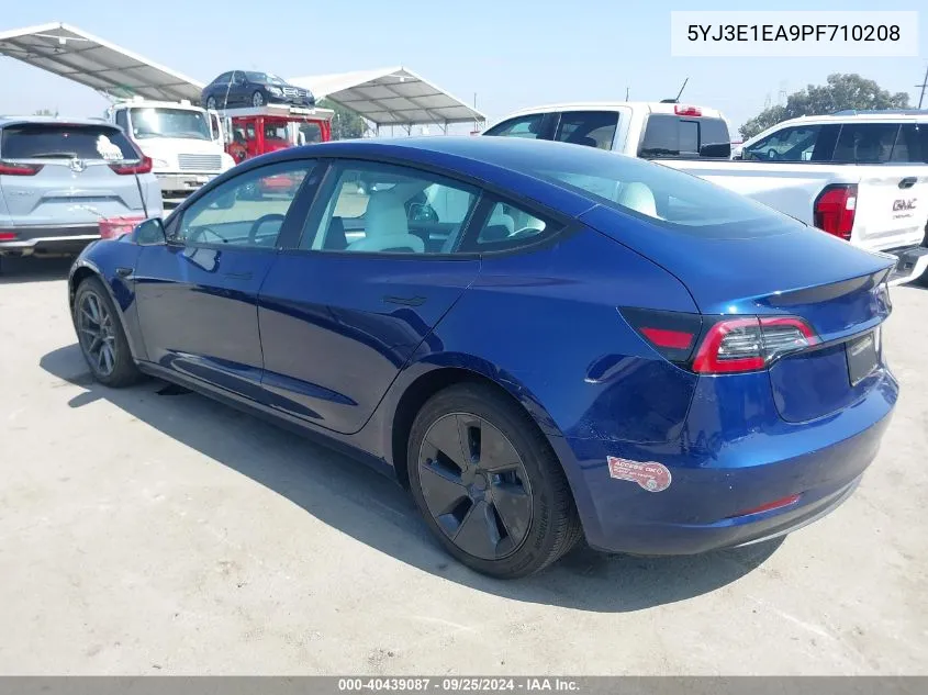 2023 Tesla Model 3 Rear-Wheel Drive VIN: 5YJ3E1EA9PF710208 Lot: 40439087