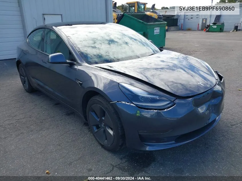 2023 Tesla Model 3 Long Range Dual Motor All-Wheel Drive VIN: 5YJ3E1EB9PF690860 Lot: 40441462