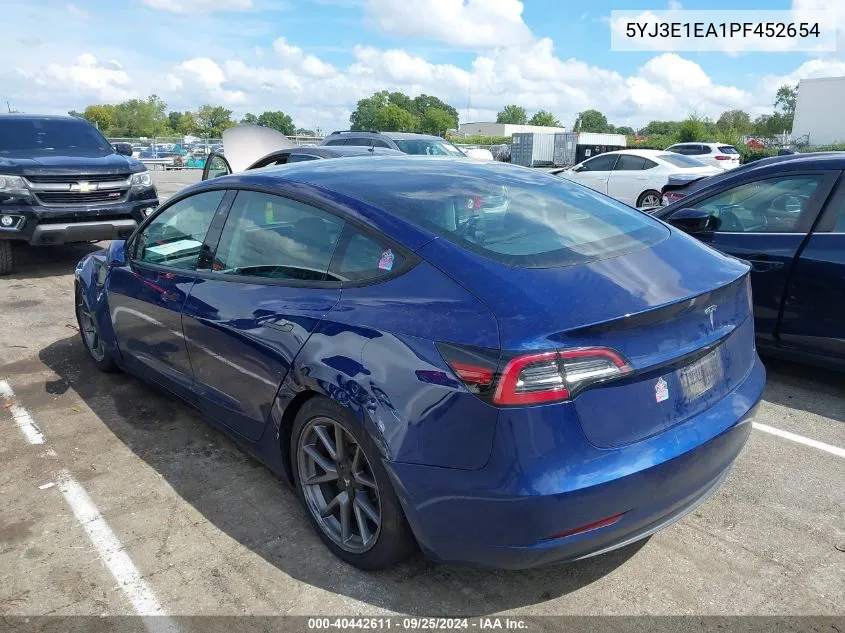 5YJ3E1EA1PF452654 2023 Tesla Model 3 Rear-Wheel Drive