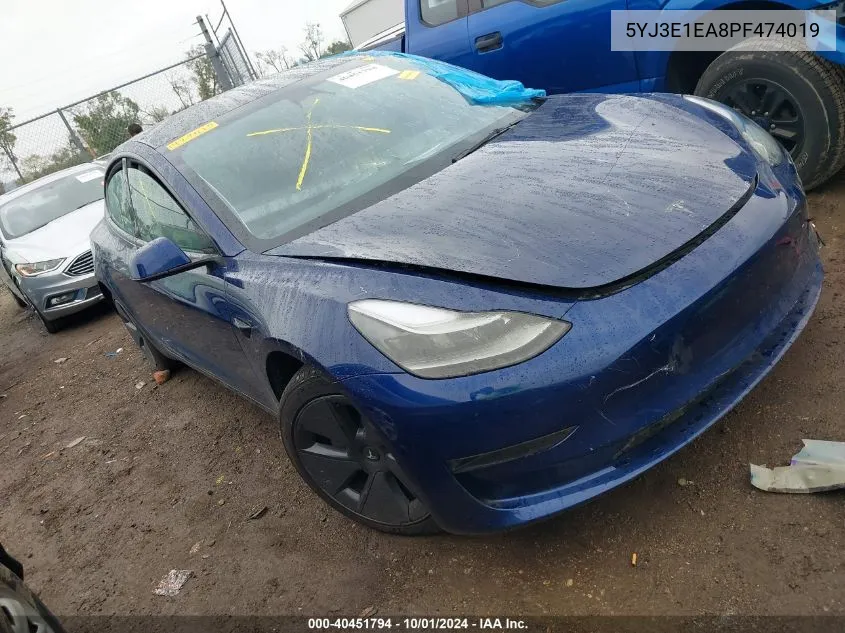 5YJ3E1EA8PF474019 2023 Tesla Model 3 Rear-Wheel Drive