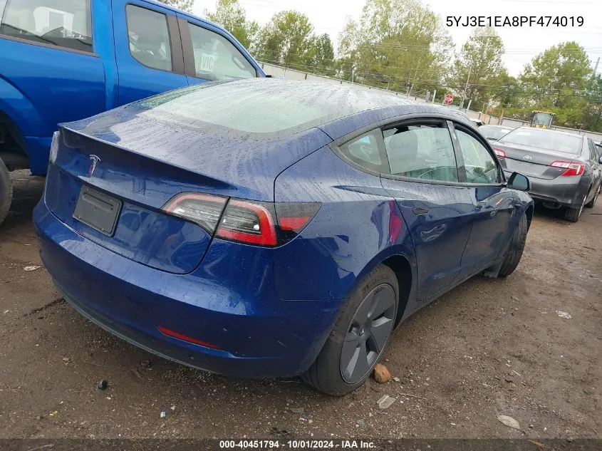 5YJ3E1EA8PF474019 2023 Tesla Model 3 Rear-Wheel Drive