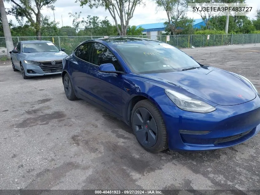 5YJ3E1EA3PF483727 2023 Tesla Model 3 Rear-Wheel Drive