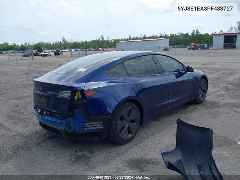 5YJ3E1EA3PF483727 2023 Tesla Model 3 Rear-Wheel Drive