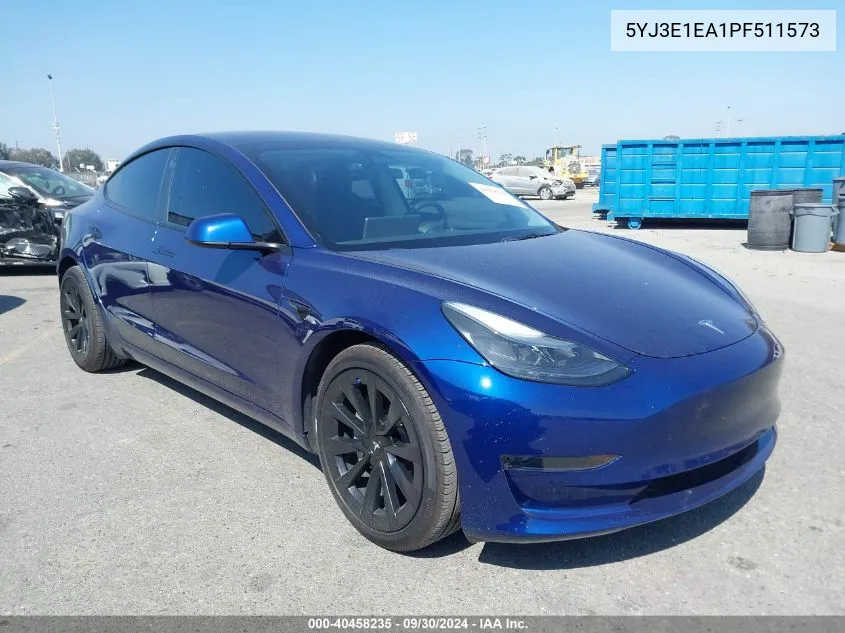 5YJ3E1EA1PF511573 2023 Tesla Model 3 Rear-Wheel Drive