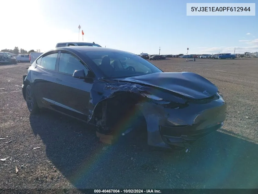 5YJ3E1EA0PF612944 2023 Tesla Model 3 Rear-Wheel Drive