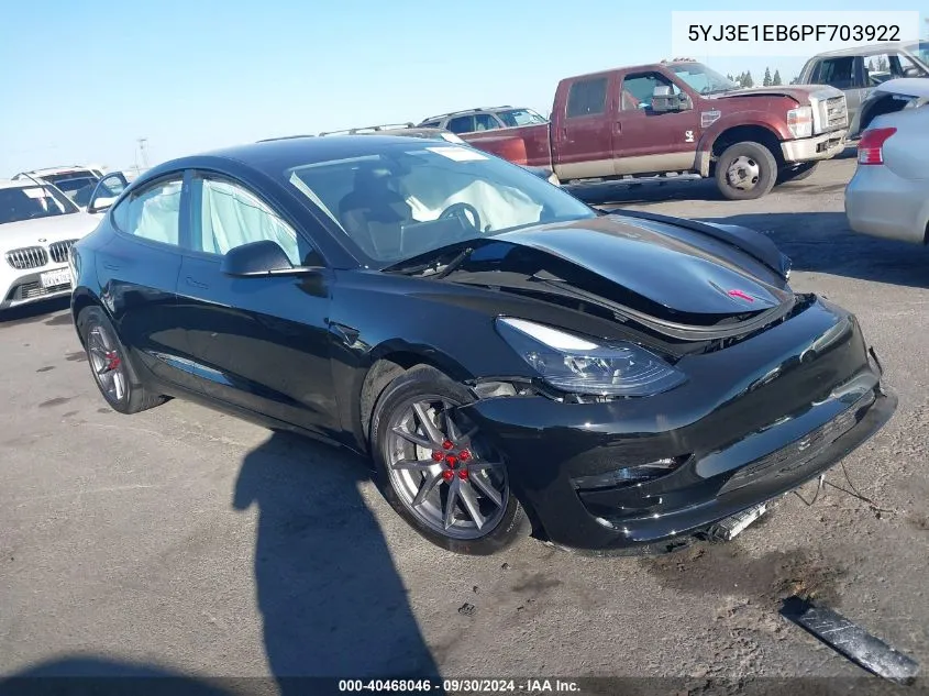 5YJ3E1EB6PF703922 2023 Tesla Model 3