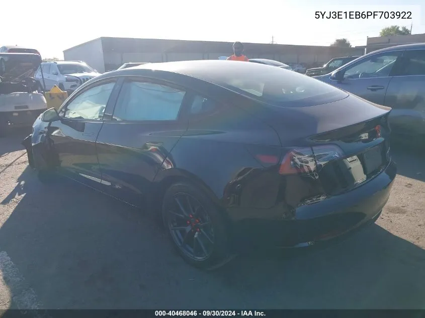 5YJ3E1EB6PF703922 2023 Tesla Model 3