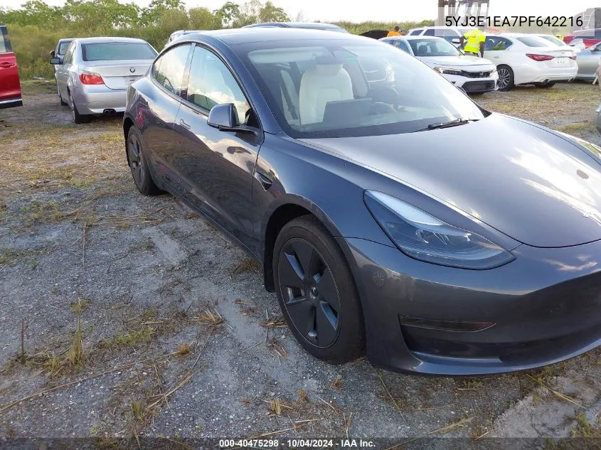 2023 Tesla Model 3 Rear-Wheel Drive VIN: 5YJ3E1EA7PF642216 Lot: 40475298